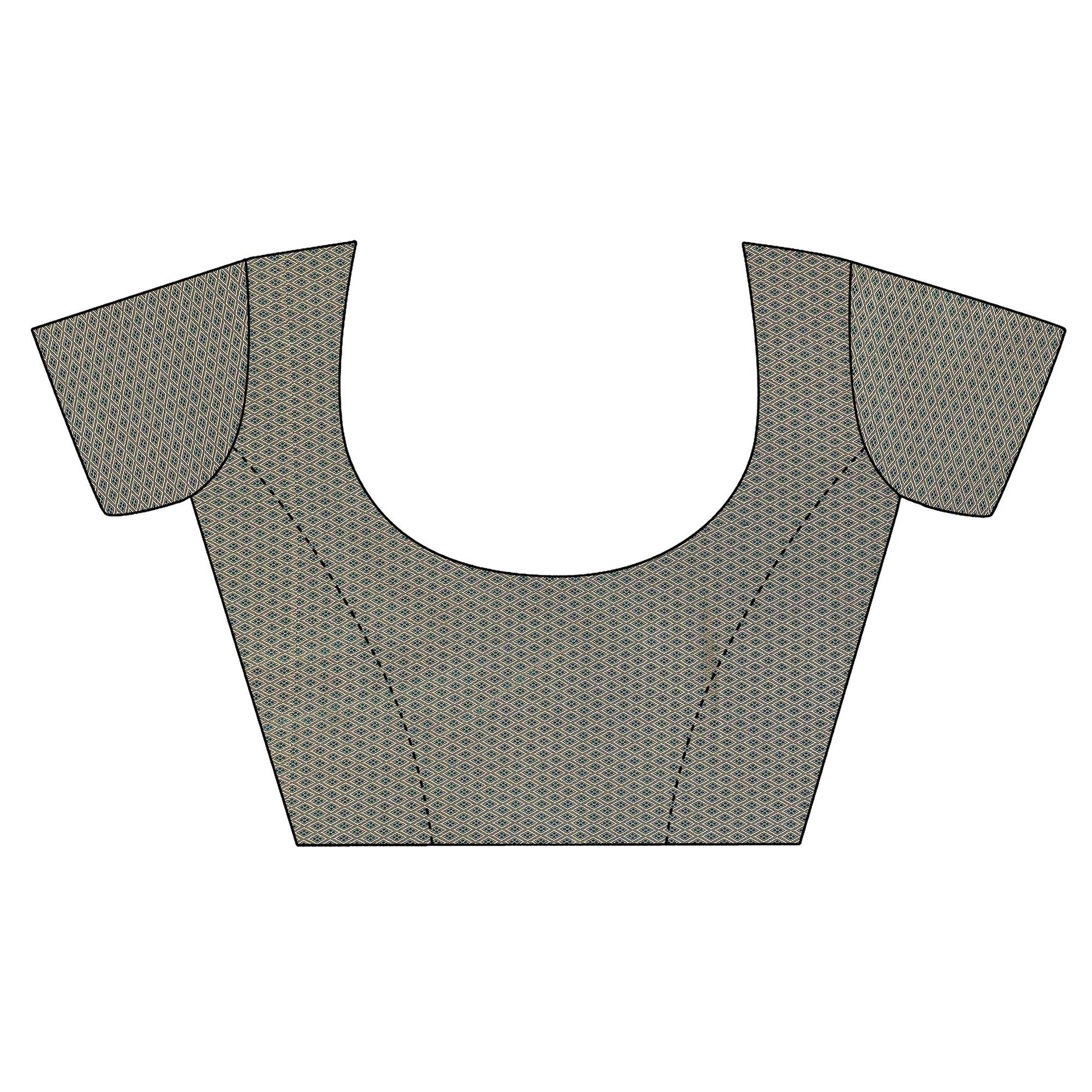 Blue Solid Vichitra Silk Saree