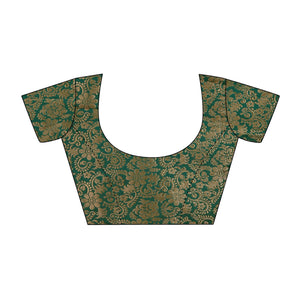 green-foil-printed-chiffon-saree-with-lace-border