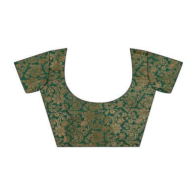 green-foil-printed-chiffon-saree-with-lace-border