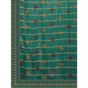 green-foil-printed-chiffon-saree-with-lace-border-1