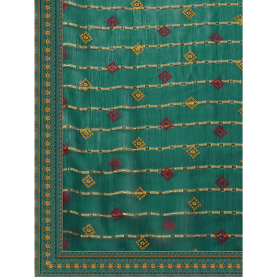 green-foil-printed-chiffon-saree-with-lace-border-1