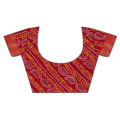 Maroon Solid Vichitra Silk Saree