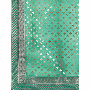 green-foil-printed-lycra-saree-with-lace-border-1
