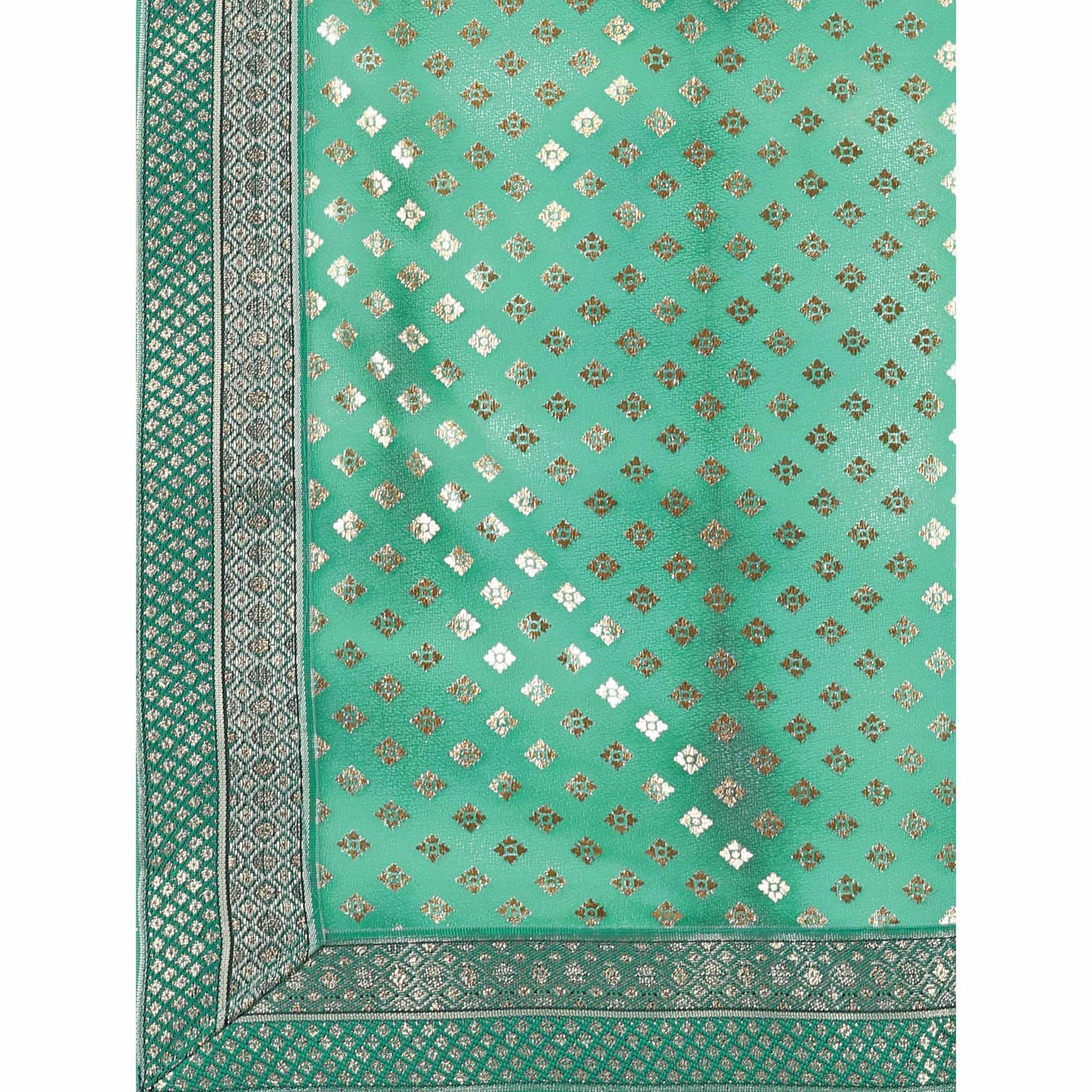 green-foil-printed-lycra-saree-with-lace-border-1