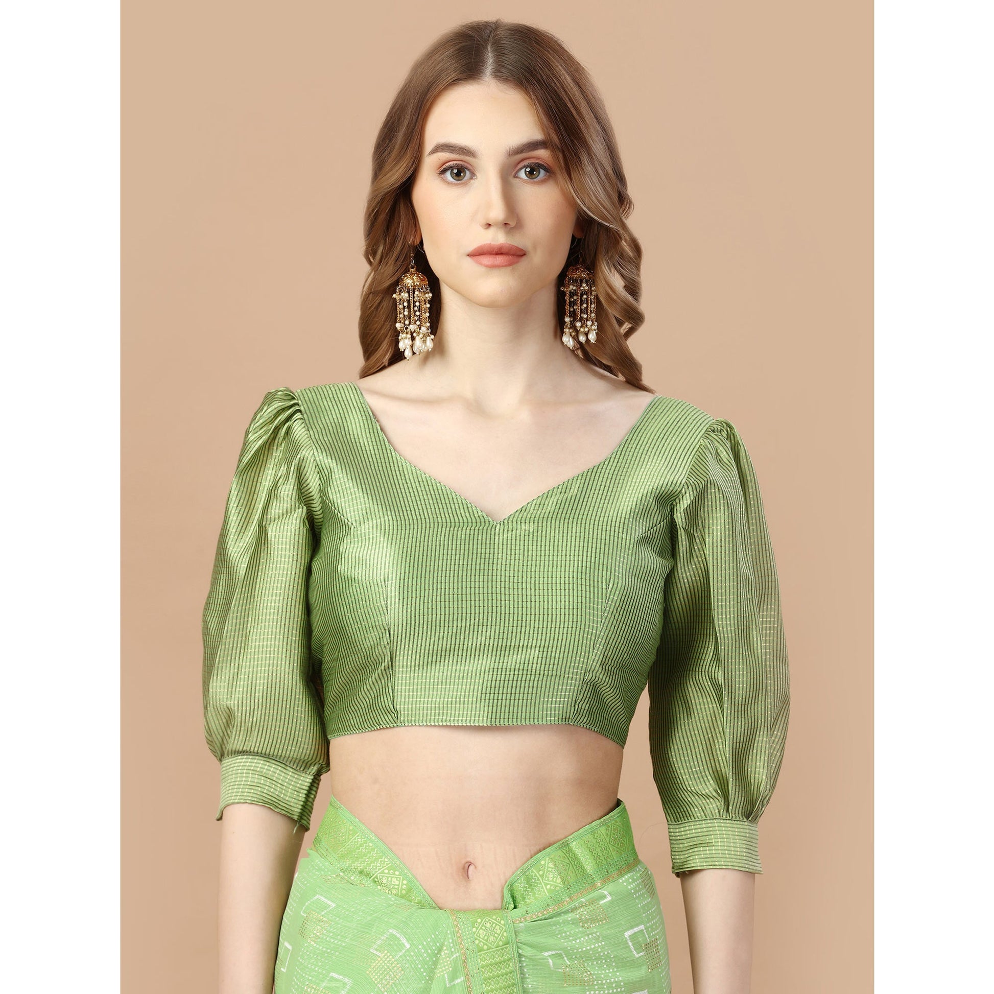 green-foil-printed-chiffon-saree-with-lace-border-3