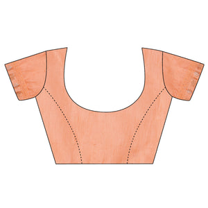 Light Orange Zari Work Chiffon Saree