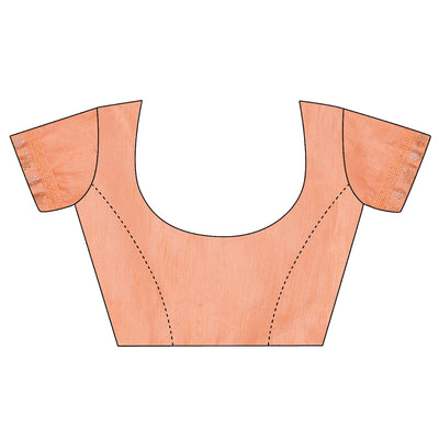 Light Orange Zari Work Chiffon Saree