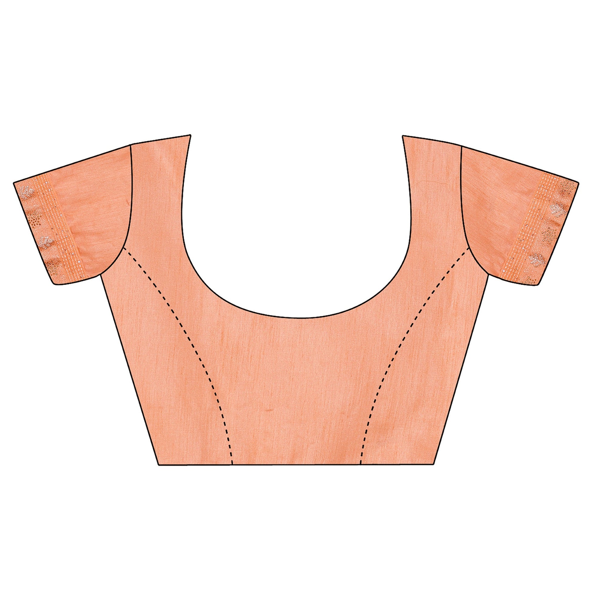 Light Orange Zari Work Chiffon Saree