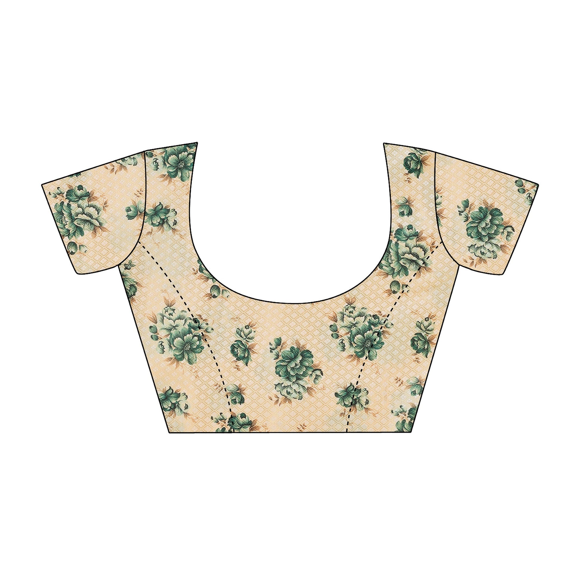 green-floral-foil-printed-chiffon-saree-with-lace-border