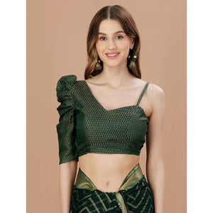 green-foil-printed-chiffon-saree-with-lace-border-4