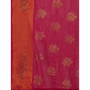 Dark Magenta Zari Work Chiffon Saree With Tassels