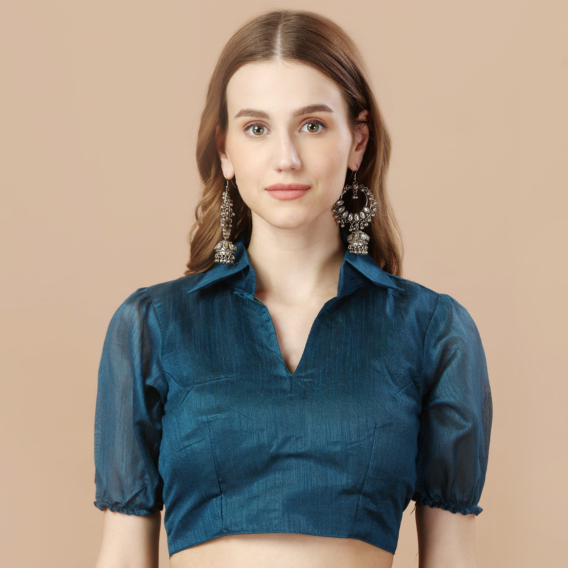 Blue Zari Work Chiffon Saree Lace Border