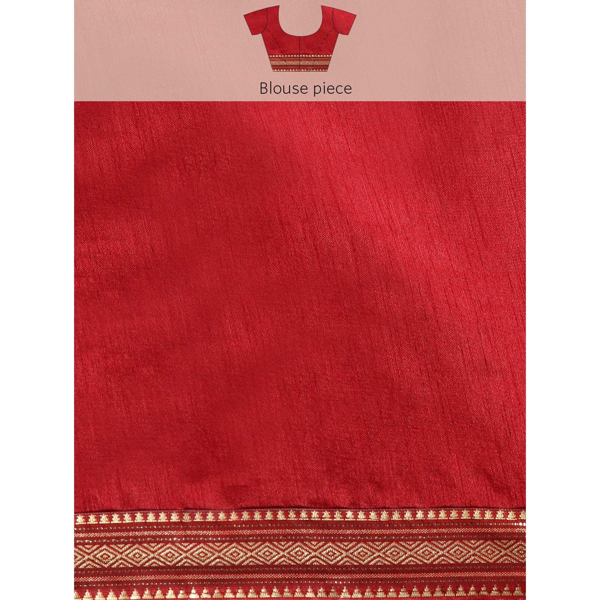 Maroon Solid With Woven Border Chiffon Saree With Tassels
