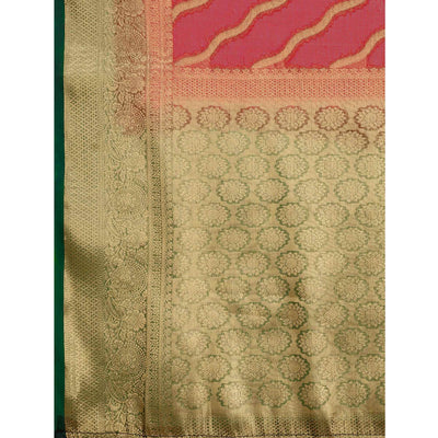 Maroon Woven Organza Saree With Tassels