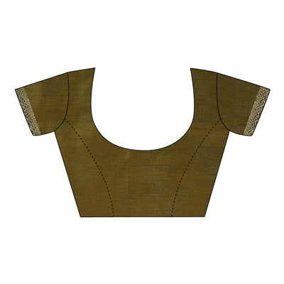 Mehandi Green Foil Printed Lycra Saree