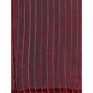 Brown Zari Woven Chiffon Saree