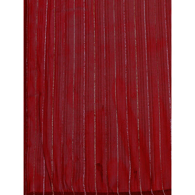Maroon Zari Woven Chiffon Saree