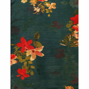 green-brown-floral-printed-vichitra-silk-saree