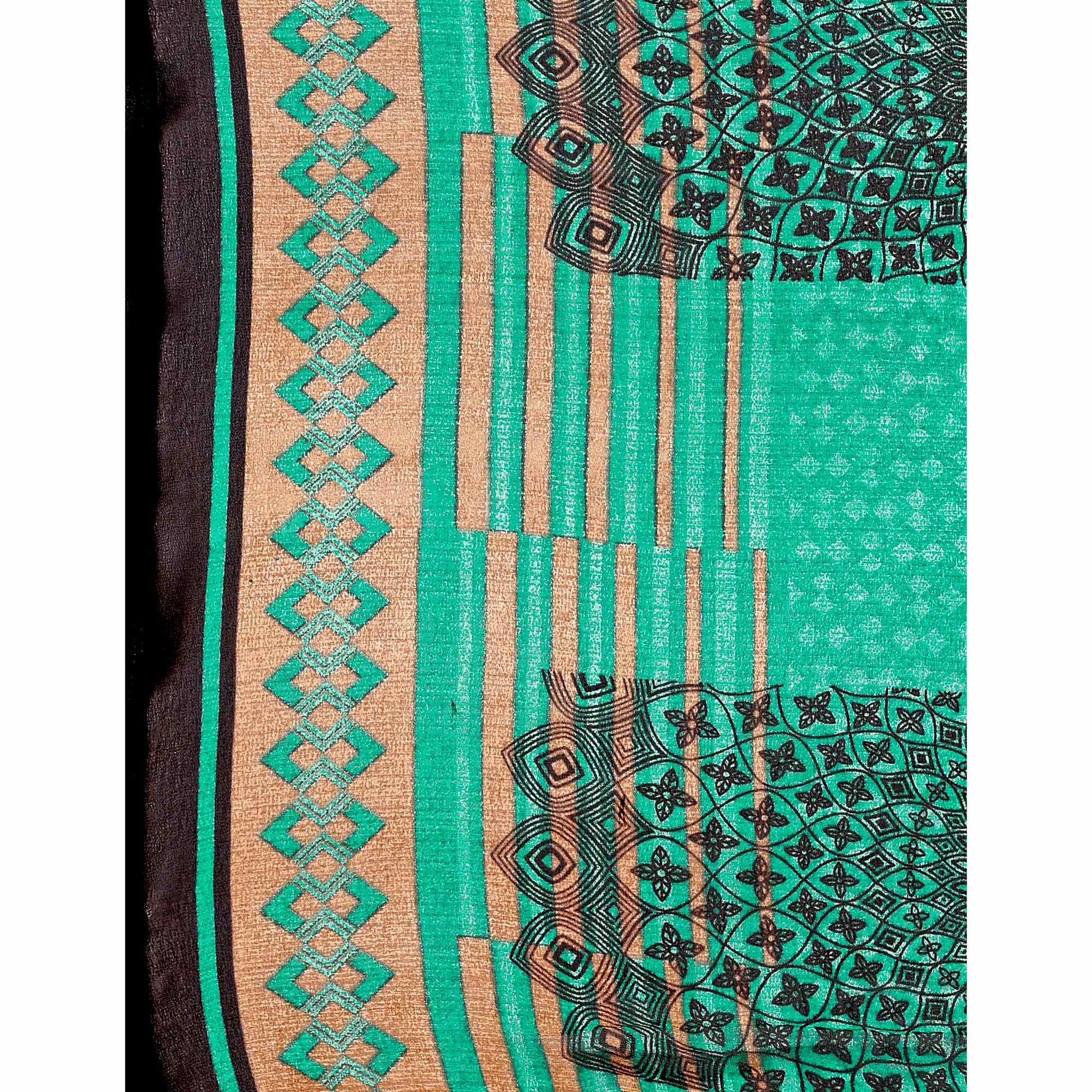 green-floral-printed-georgette-saree-14