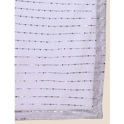 Lavender Tikali Work Lycra Saree