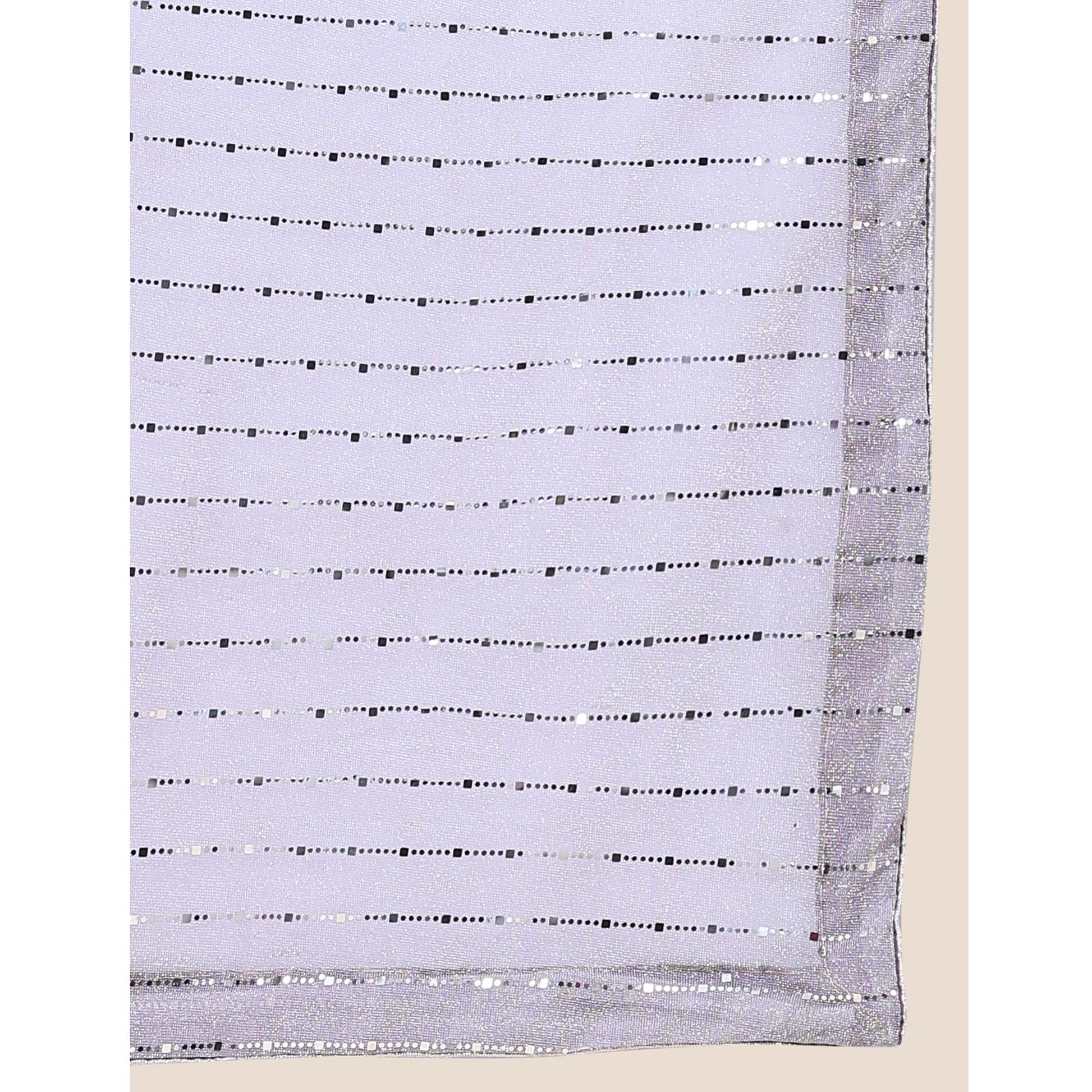 Lavender Tikali Work Lycra Saree