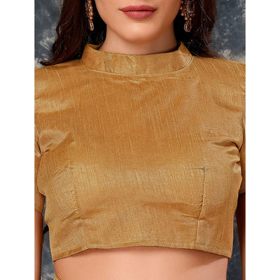 Chikoo Printed With Zari Work Cotton Silk Saree With Lace Border