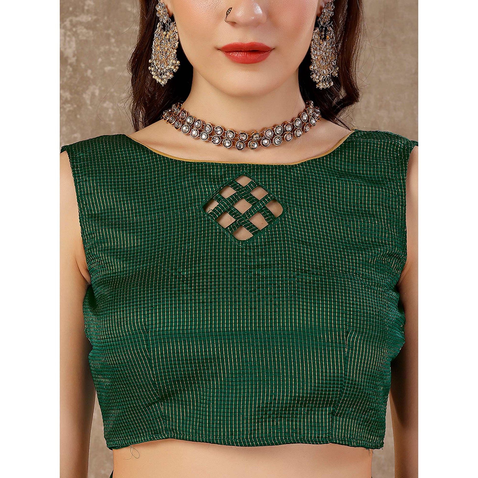 green-solid-saree-vichitra-silk-with-zari-lace-border