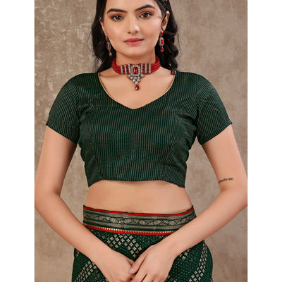 green-foil-printed-chiffon-saree-with-lace-border-5