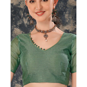 green-printed-with-zari-work-cotton-silk-saree-with-lace-border-1