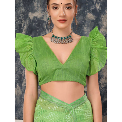 green-printed-chiffon-saree-with-lace-border-4