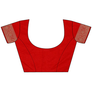 Maroon Floral Embroidered Organza Saree