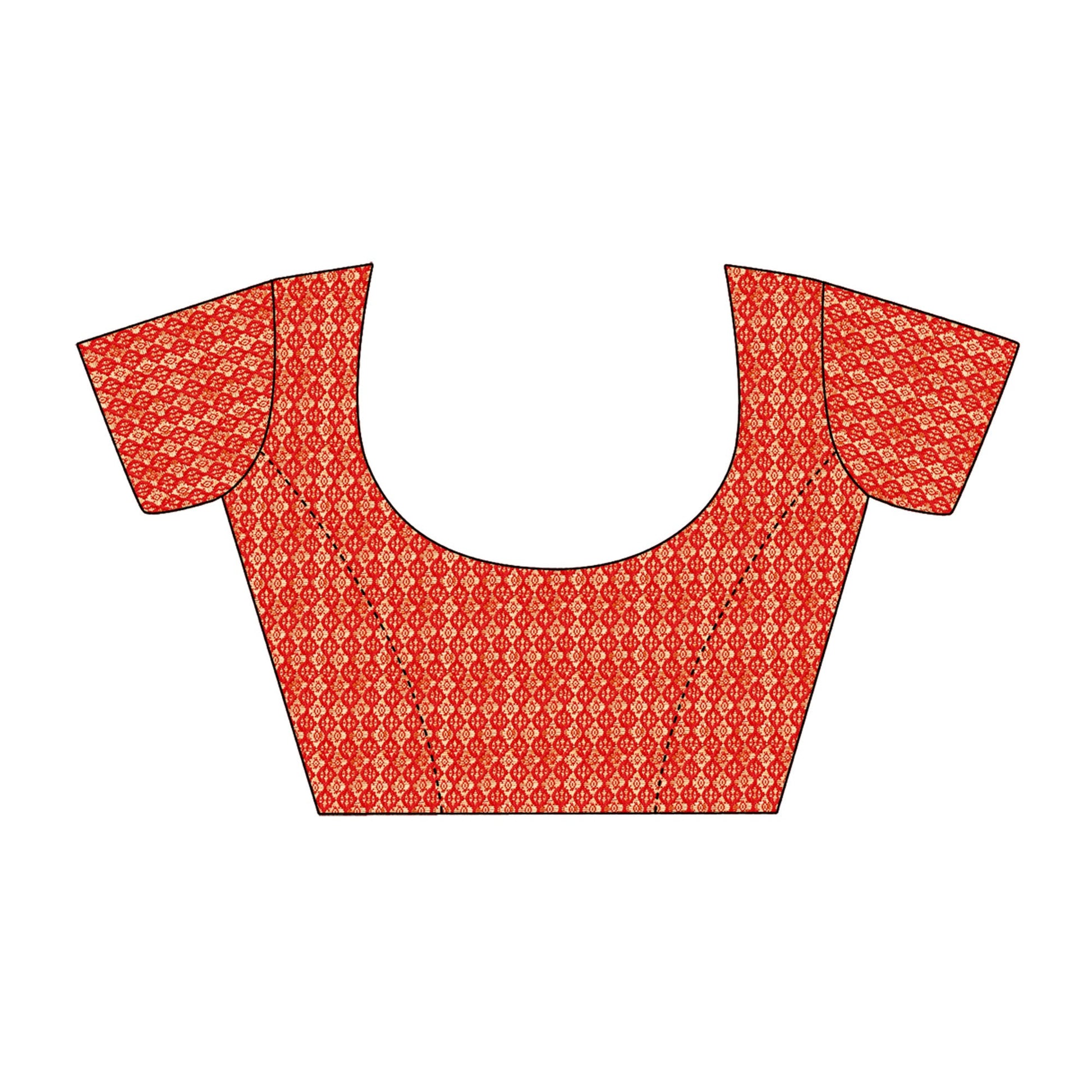 Bright Orange Bandhani Foil Printed Chiffon Saree With Tassels