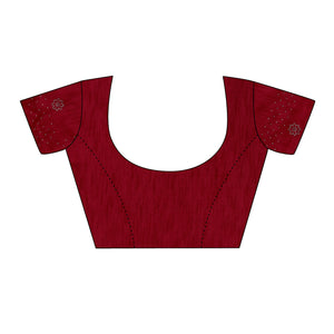 Maroon Swarovski With Sequins Embroidered Chiffon Saree