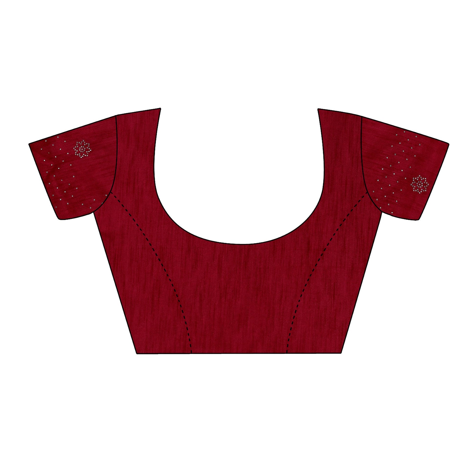 Maroon Swarovski With Sequins Embroidered Chiffon Saree