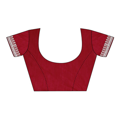 Maroon Sequins Embroidered Chiffon Saree