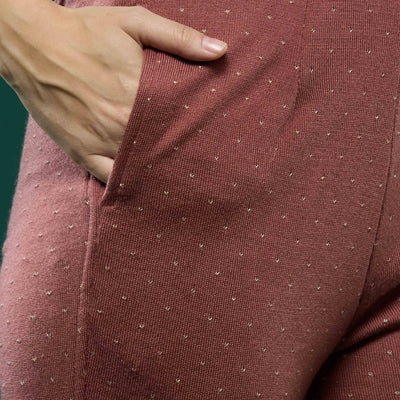 Mauve Woven Woolen Straight Salwar Suit