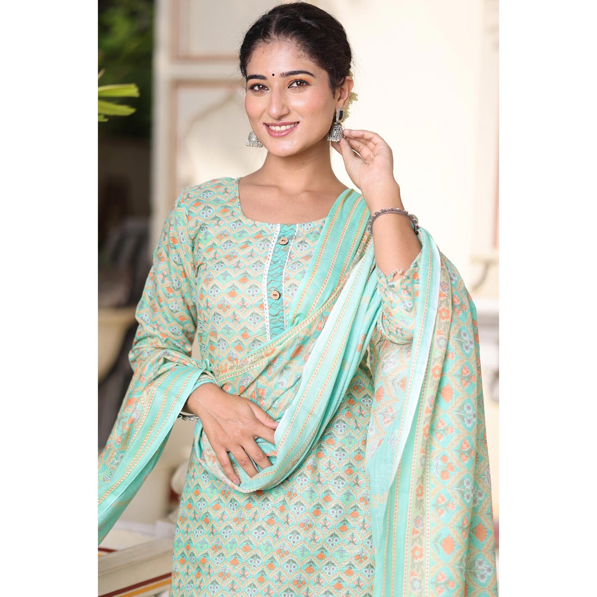 green-floral-printed-pure-cotton-suit-1