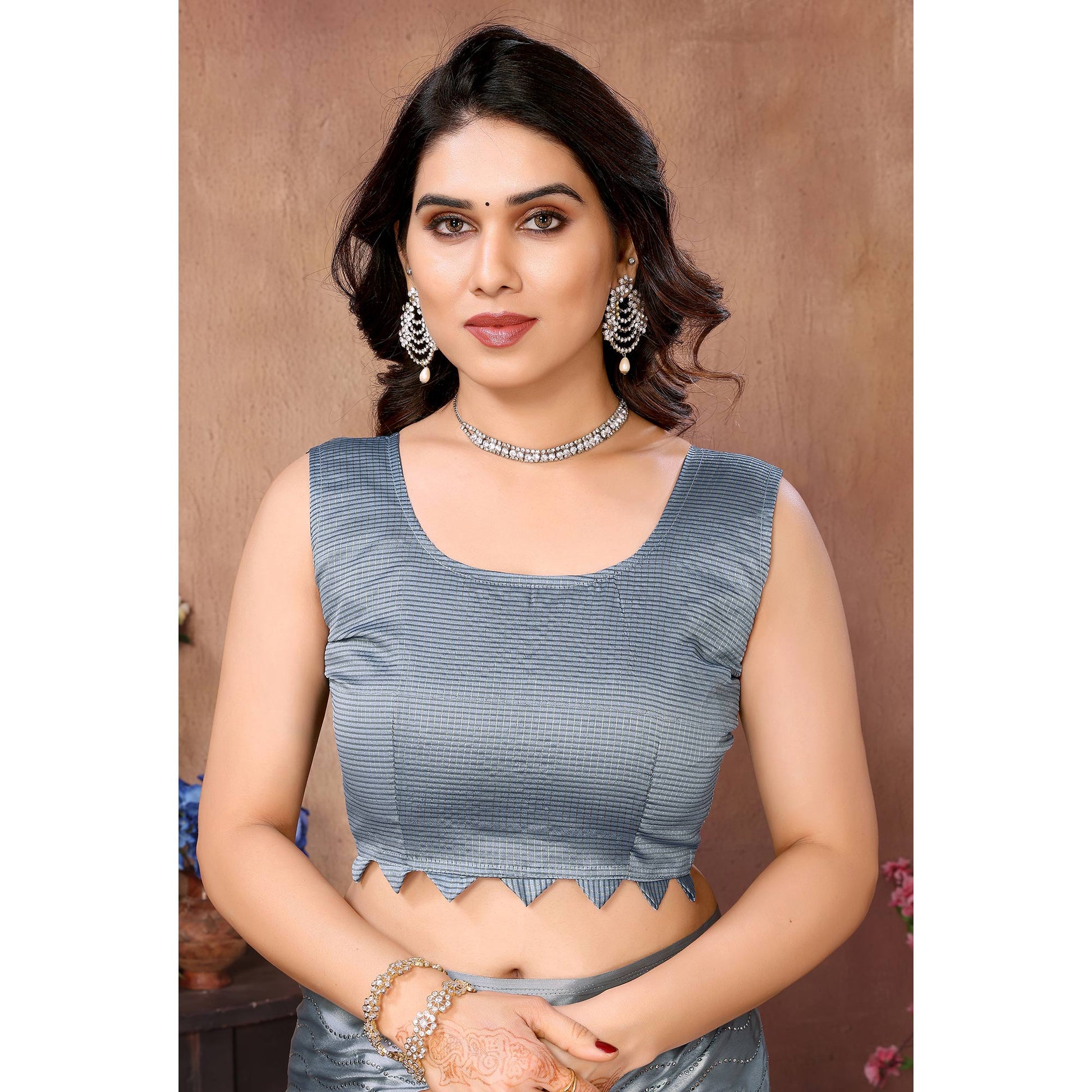 grey-mukaish-work-satin-saree-with-tassels