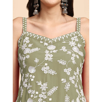 green-floral-sequins-embroidered-georgette-semi-stitched-suit