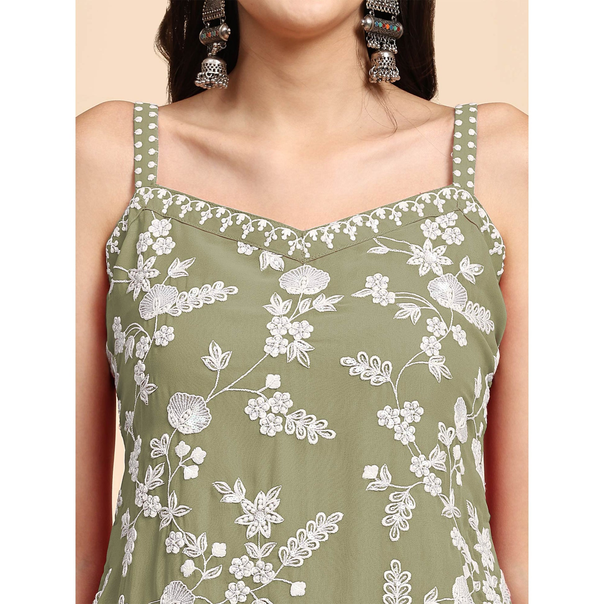 green-floral-sequins-embroidered-georgette-semi-stitched-suit