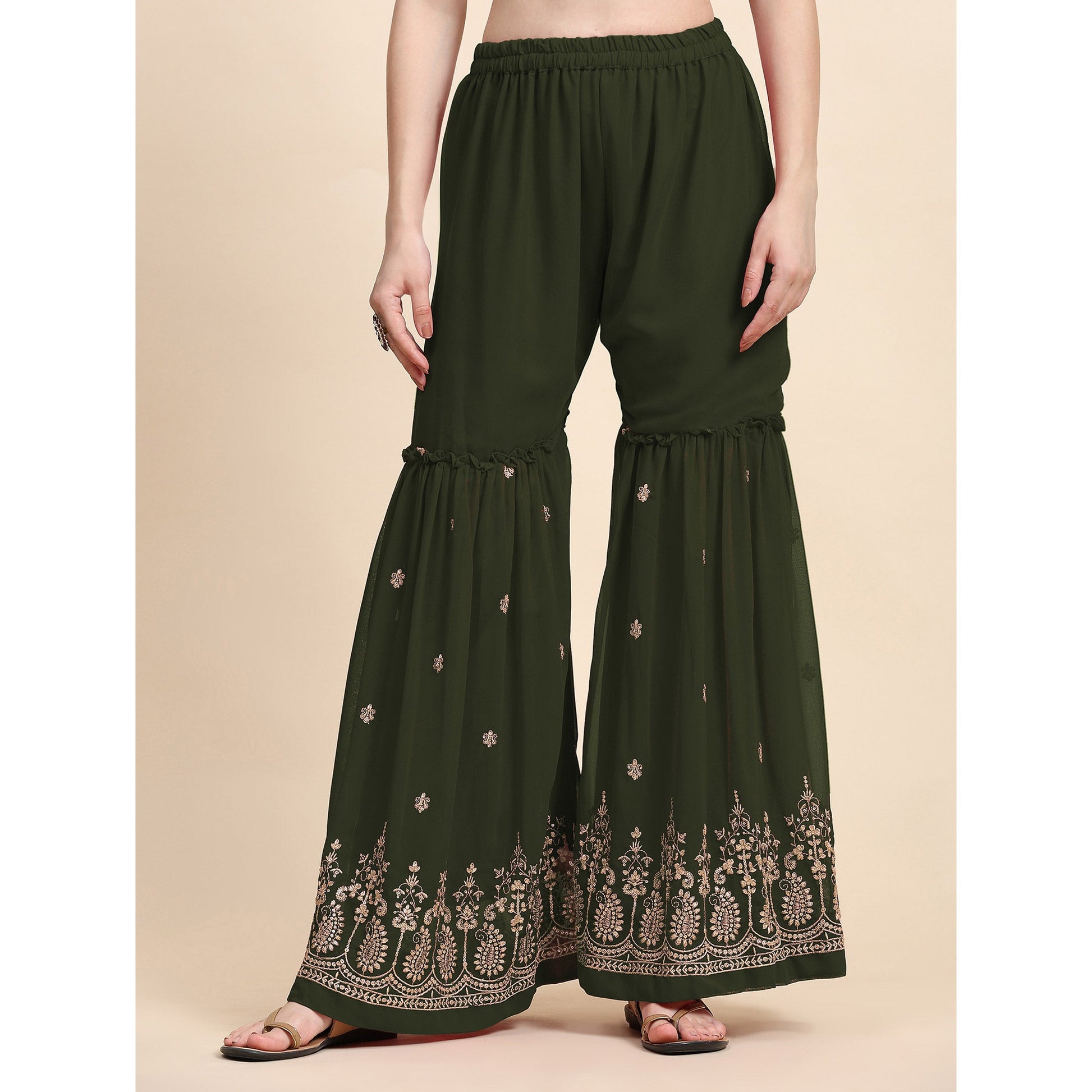 green-floral-embroidered-georgette-semi-stitched-suit-4