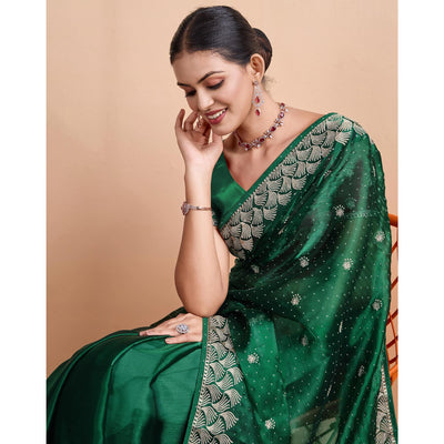 green-embroidered-tussar-silk-saree