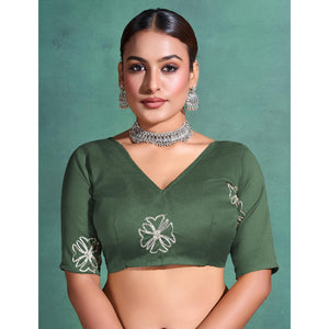green-gota-patti-embroidered-linen-saree-with-tassels