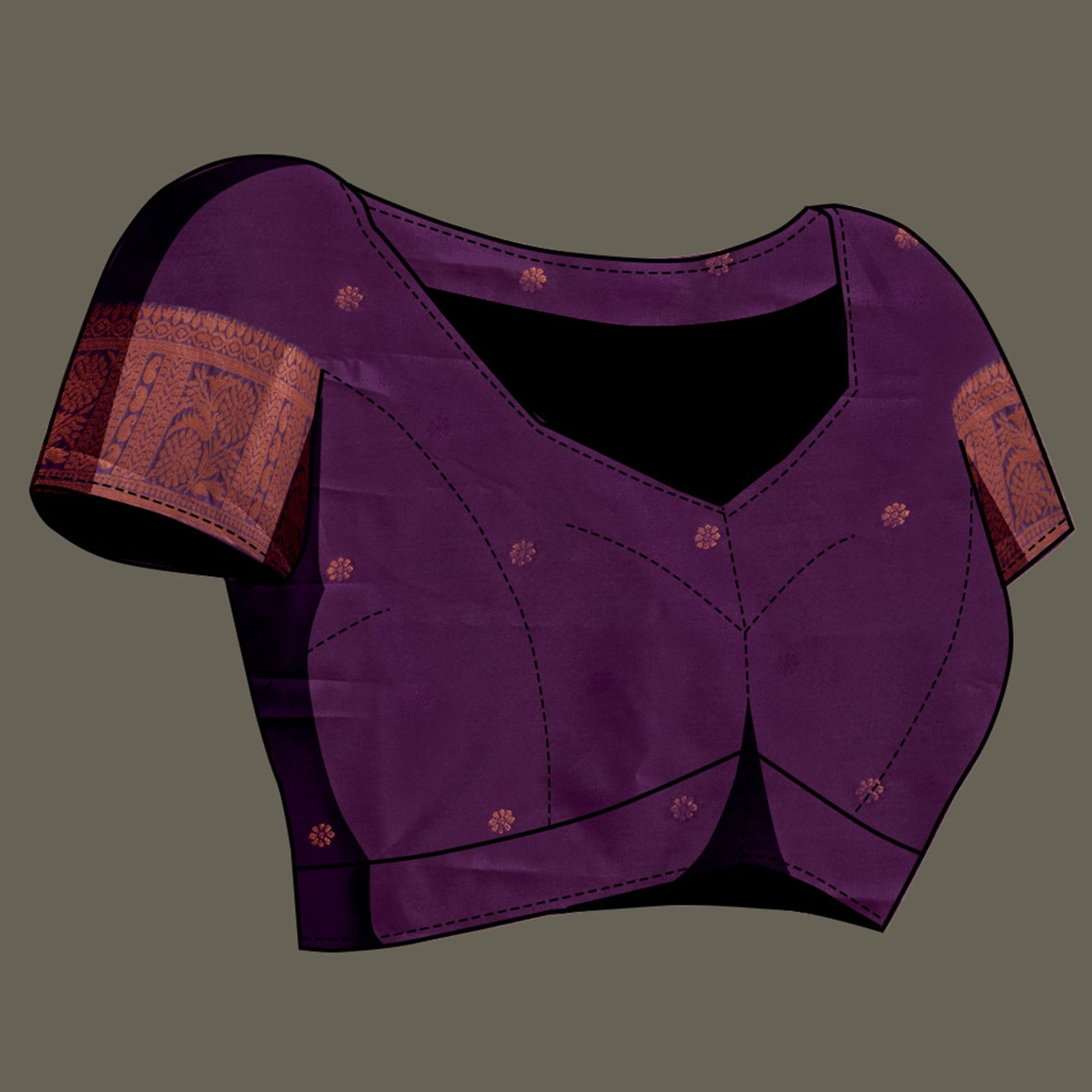 Lavender Floral Woven Banarasi Silk Saree