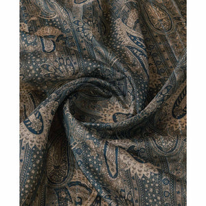 Bluish Grey Digital Printed Cotton Silk Saree