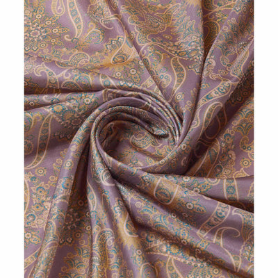 Mauve Digital Printed Cotton Silk Saree With Border