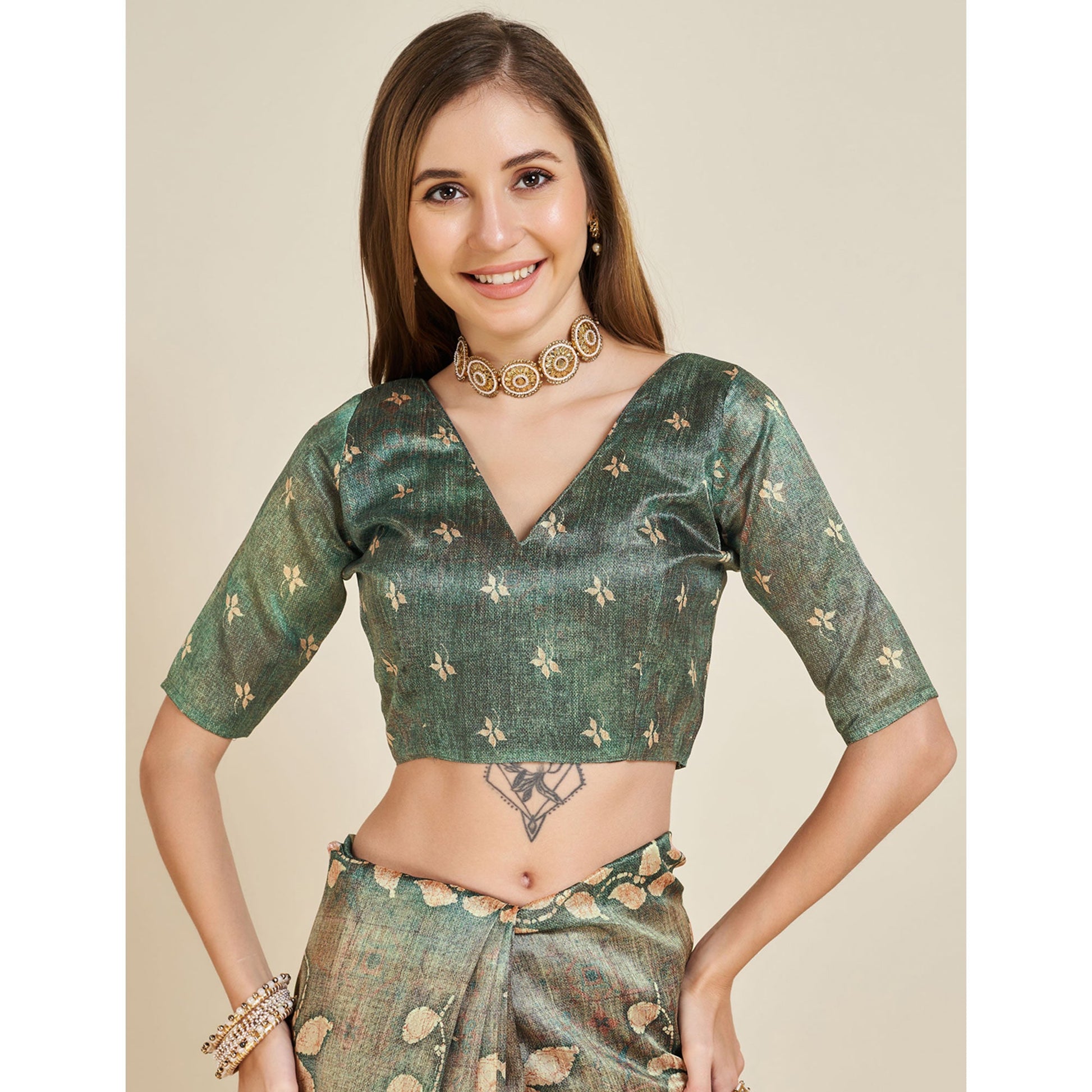 green-digital-printed-bhagalpuri-silk-saree-with-tassels-2