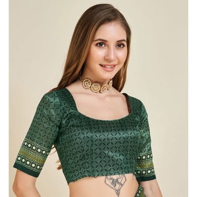 green-digital-printed-bhagalpuri-silk-saree-with-tassels-1
