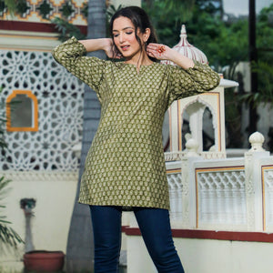 green-floral-printed-modal-top
