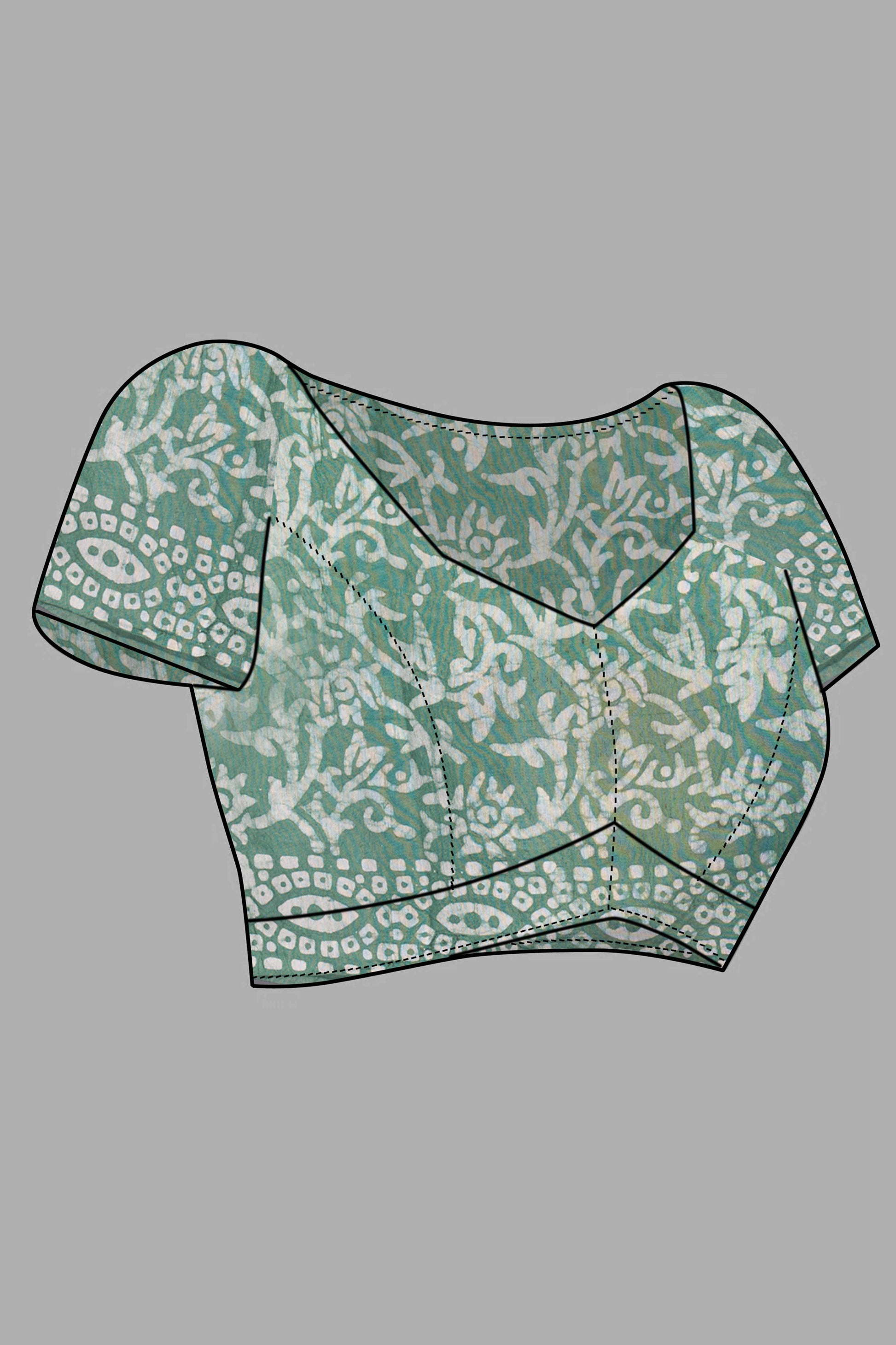 green-batik-printed-chanderi-cotton-silk-saree